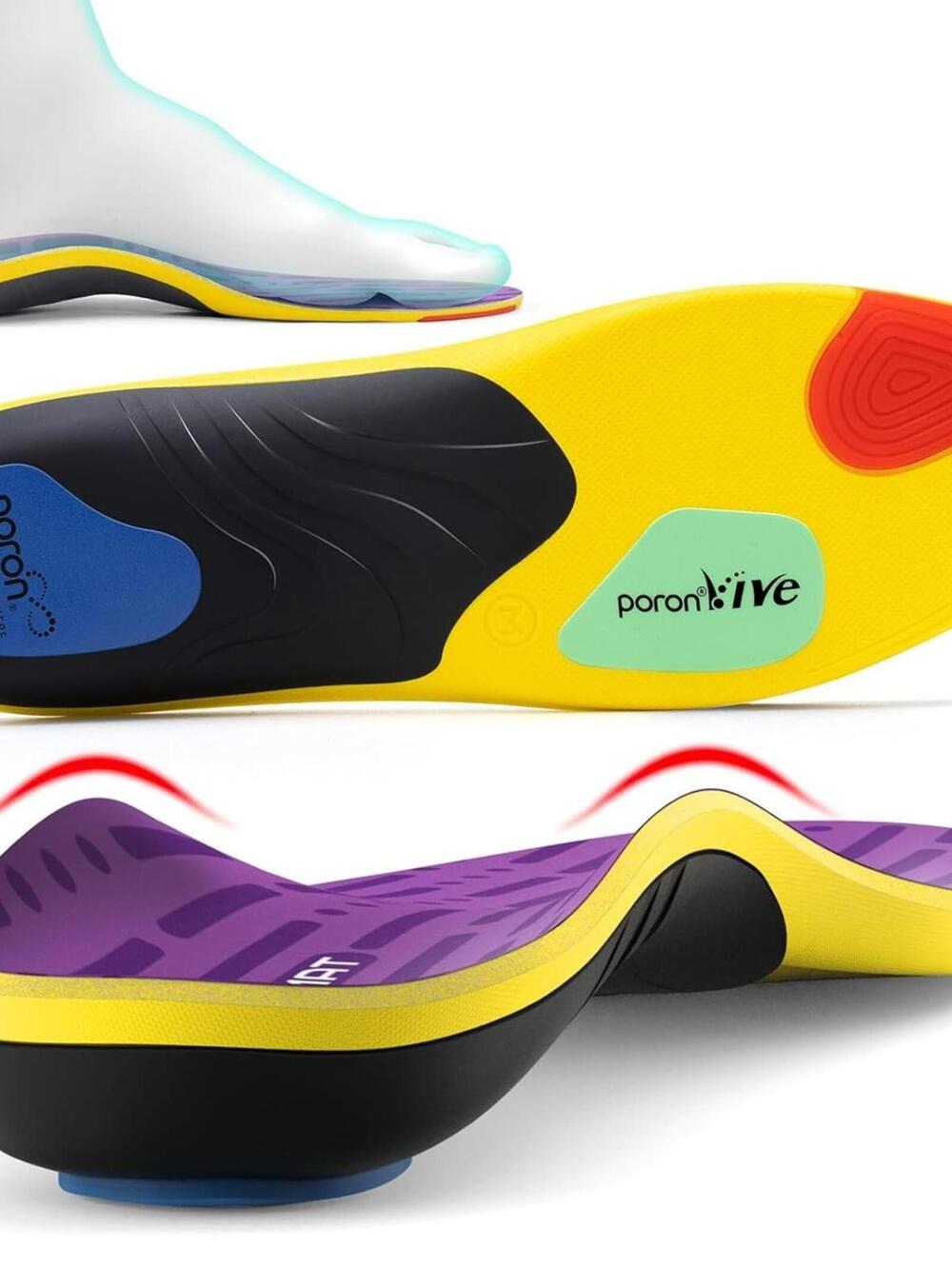 Open Box-Tanstc Rogers Poron S Purple Pain Relief Professional Sport Insoles X02